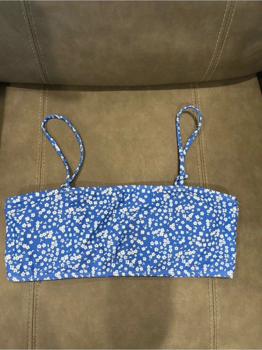 SHEIN Blue Floral Bandeau Bikini
